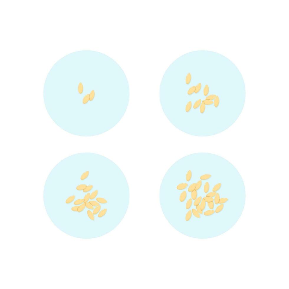 Yellow seeds on a blue circle vector