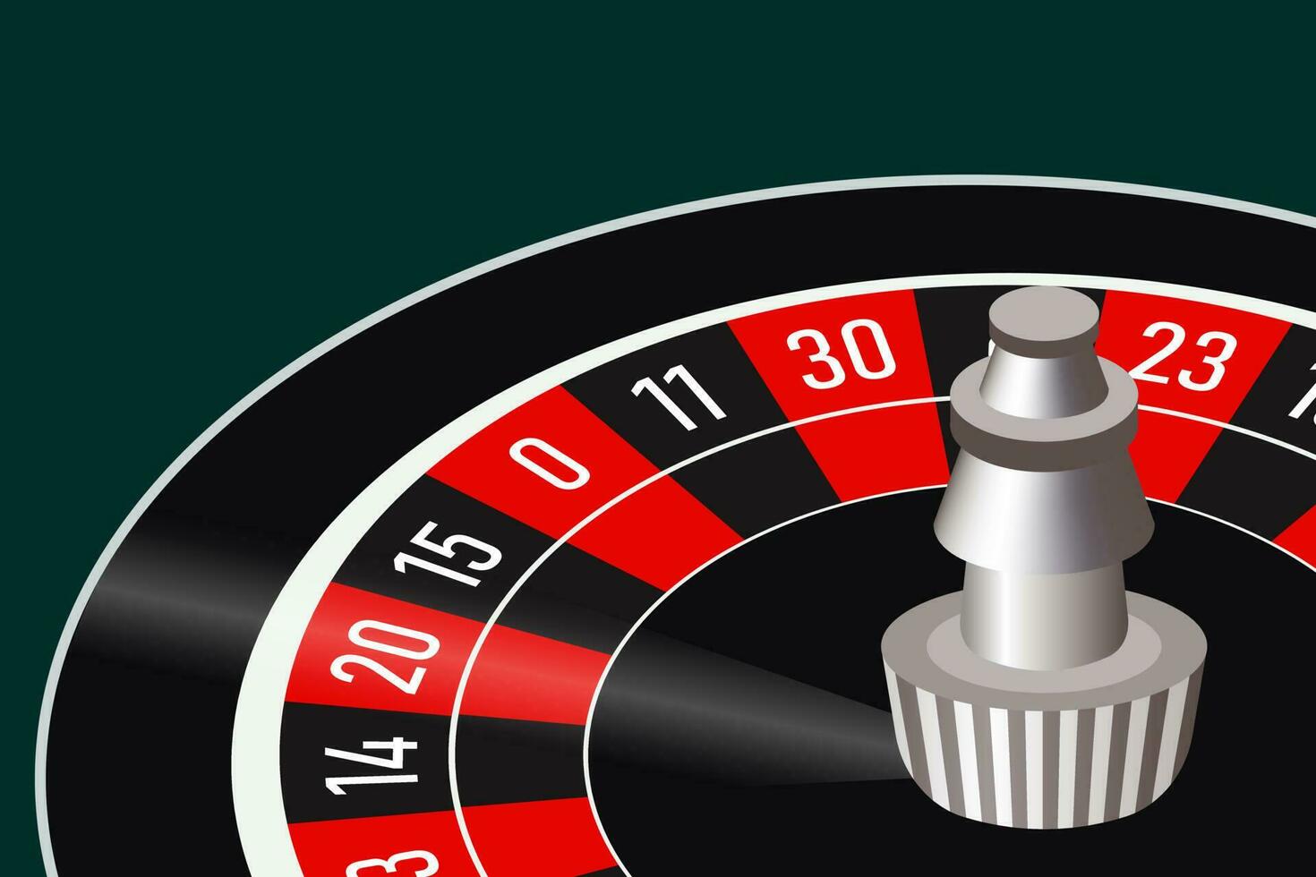 Roulette wheel with numbers. Casino background. Illustration, vector