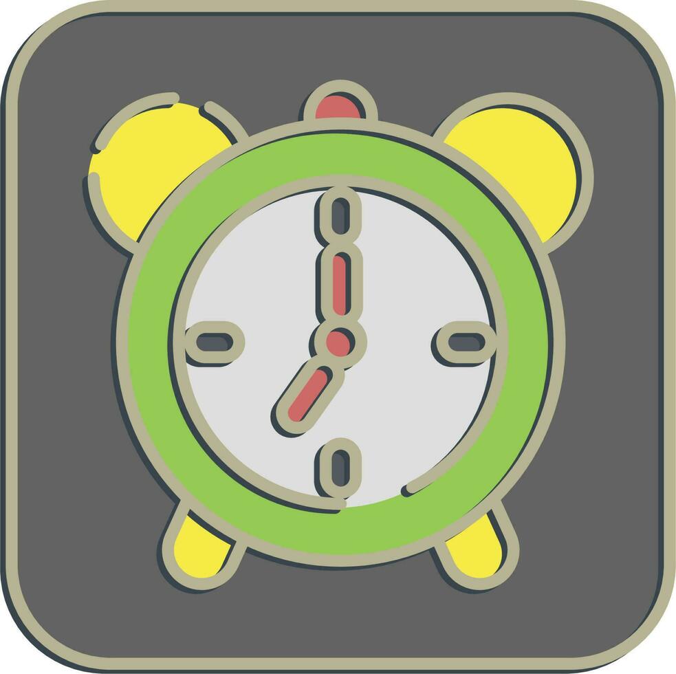 Icon alarm clock. School and education elements. Icons in embossed style. Good for prints, posters, logo, advertisement, infographics, etc. vector