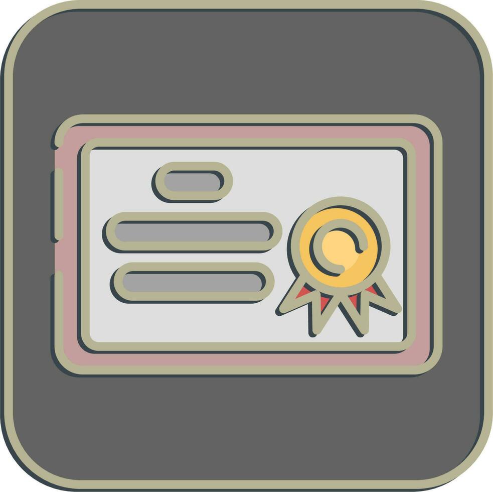 Icon diploma. School and education elements. Icons in embossed style. Good for prints, posters, logo, advertisement, infographics, etc. vector