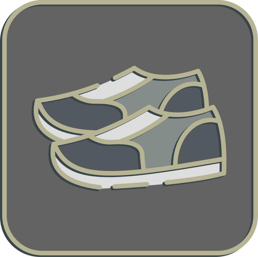 Icon shoes. School and education elements. Icons in embossed style. Good for prints, posters, logo, advertisement, infographics, etc. vector