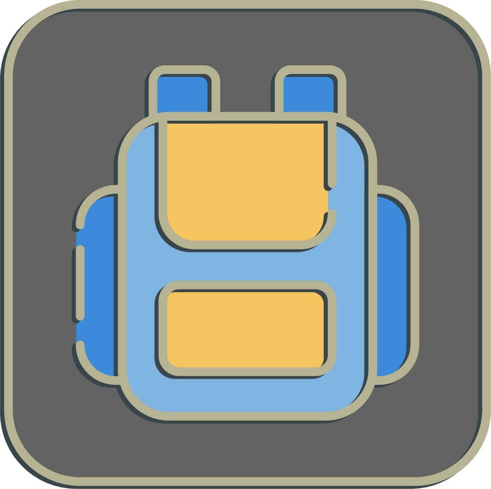 Icon bag. School and education elements. Icons in embossed style. Good for prints, posters, logo, advertisement, infographics, etc. vector