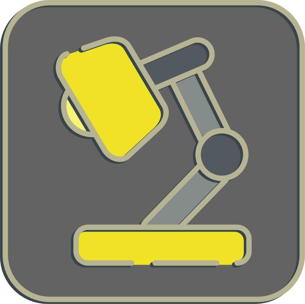 Icon desk lamp. School and education elements. Icons in embossed style. Good for prints, posters, logo, advertisement, infographics, etc. vector