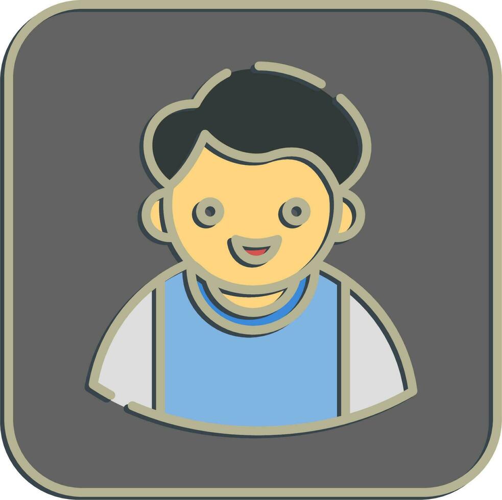 Icon school boy. School and education elements. Icons in embossed style. Good for prints, posters, logo, advertisement, infographics, etc. vector