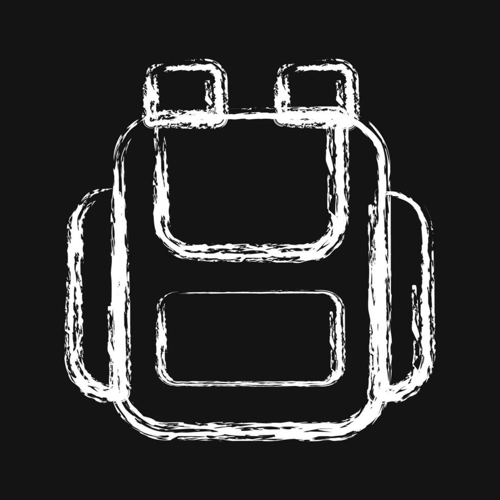 Icon bag. School and education elements. Icons in chalk style. Good for prints, posters, logo, advertisement, infographics, etc. vector