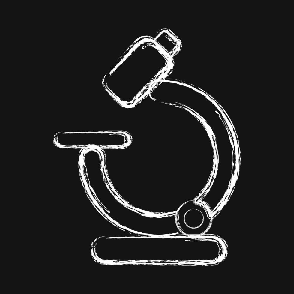 Icon microscope. School and education elements. Icons in chalk style. Good for prints, posters, logo, advertisement, infographics, etc. vector