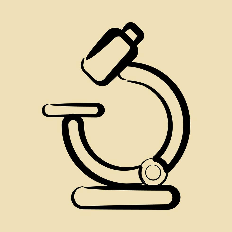 Icon microscope. School and education elements. Icons in hand drawn style. Good for prints, posters, logo, advertisement, infographics, etc. vector