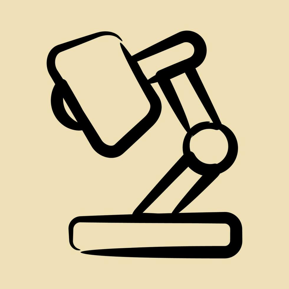 Icon desk lamp. School and education elements. Icons in hand drawn style. Good for prints, posters, logo, advertisement, infographics, etc. vector