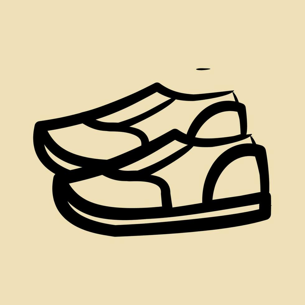 Icon shoes. School and education elements. Icons in hand drawn style. Good for prints, posters, logo, advertisement, infographics, etc. vector