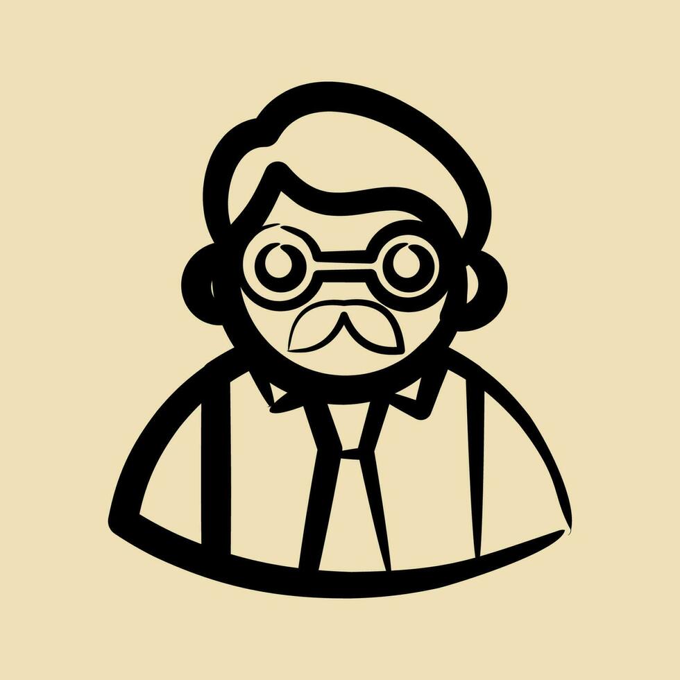 Icon teacher. School and education elements. Icons in hand drawn style. Good for prints, posters, logo, advertisement, infographics, etc. vector