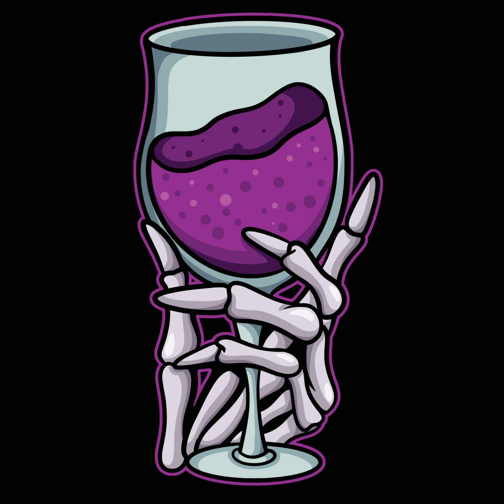 Wine Skull hand 23262126 Vector Art at Vecteezy