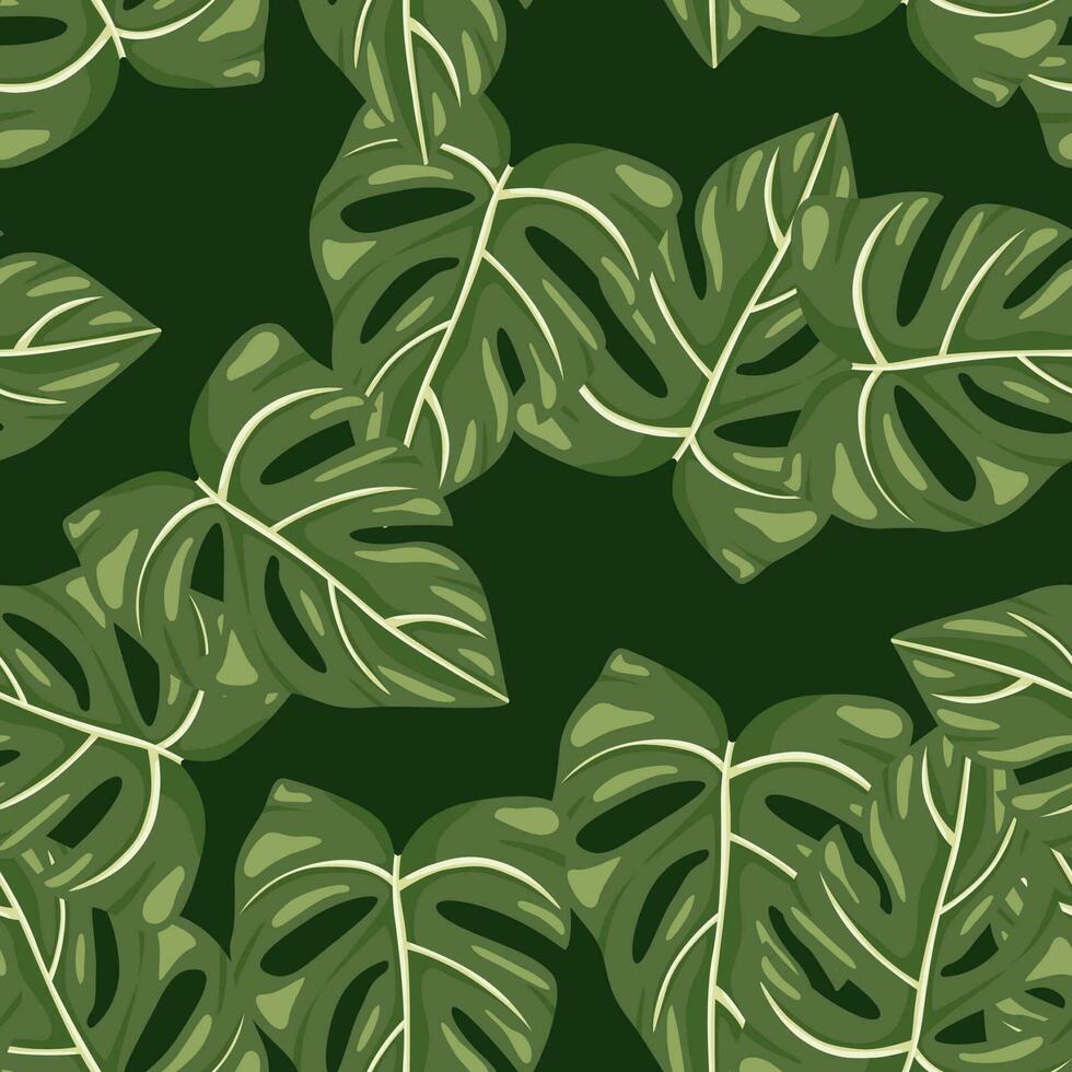 botánico hoja fondo de pantalla. tropical patrón, palma hojas floral antecedentes. resumen exótico planta sin costura modelo. vector