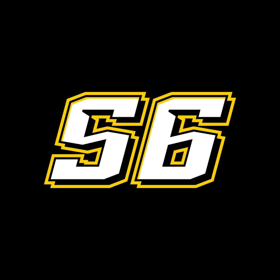 Vector Sport Racing Number Template