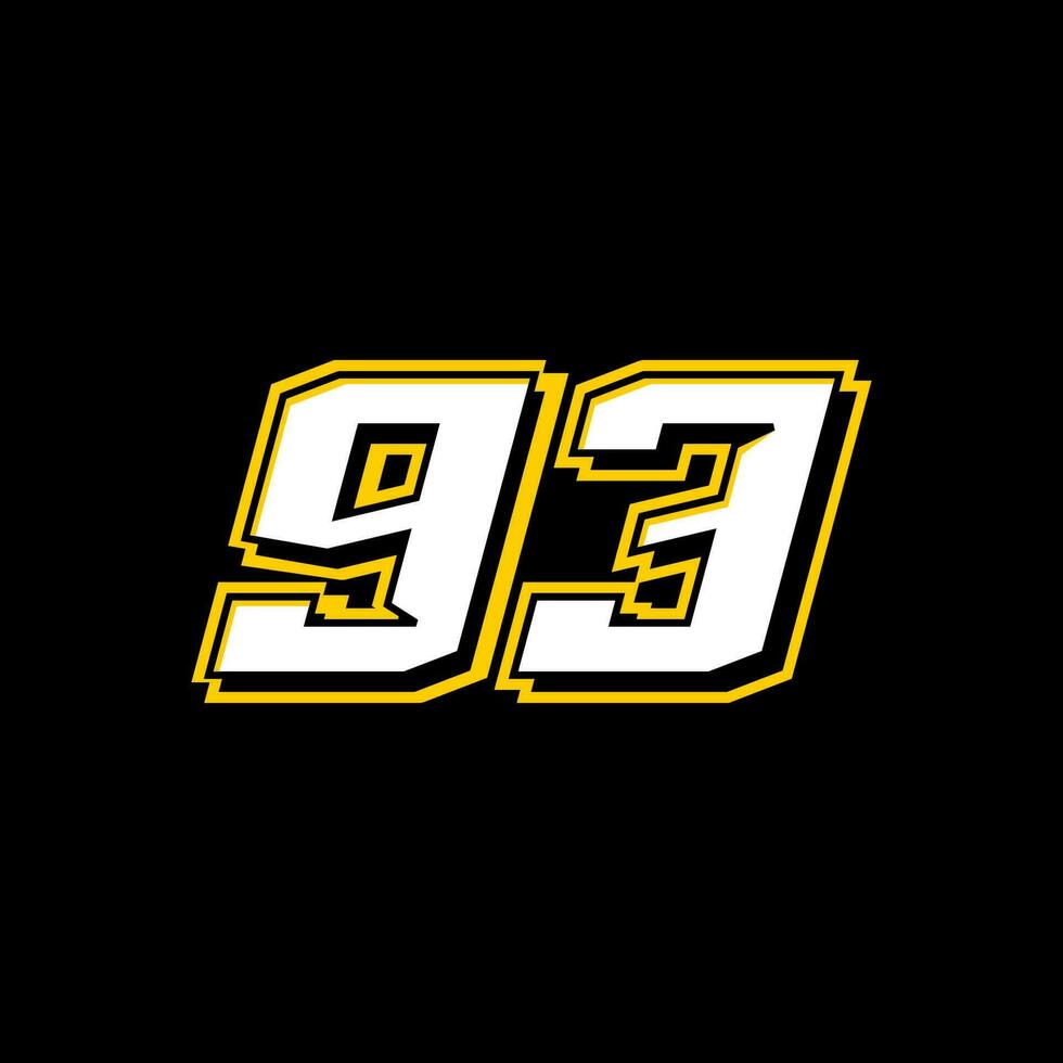 Vector Sport Racing Number Template 93