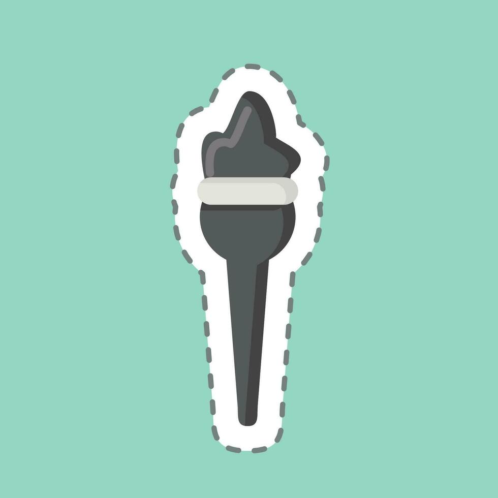 Sticker line cut Torch. related to Decoration symbol. simple design editable. simple illustration vector