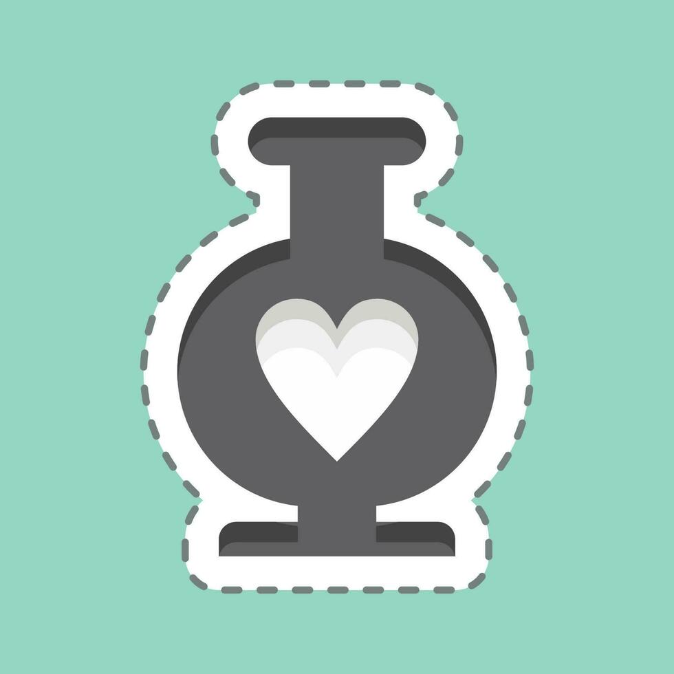 Sticker line cut Vase. related to Decoration symbol. simple design editable. simple illustration vector