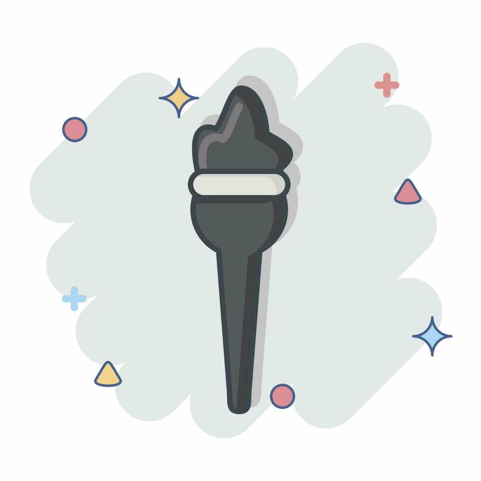 Icon Torch. related to Decoration symbol. comic style. simple design editable. simple illustration vector