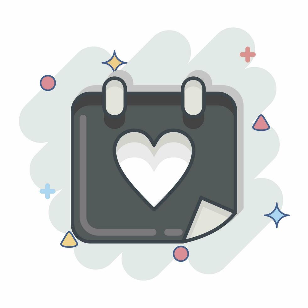 Icon Wedding Day. related to Decoration symbol. comic style. simple design editable. simple illustration vector
