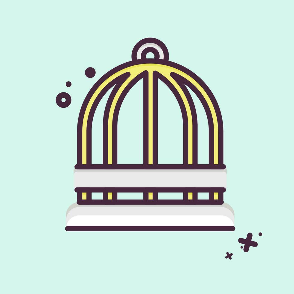 icono pájaro jaula. relacionado a decoración símbolo. mbe estilo. sencillo diseño editable. sencillo ilustración vector