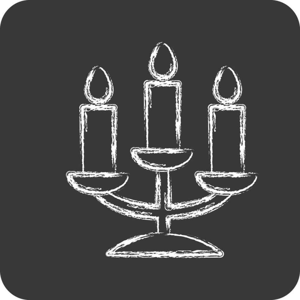 Icon Candelabra. related to Decoration symbol. chalk Style. simple design editable. simple illustration vector