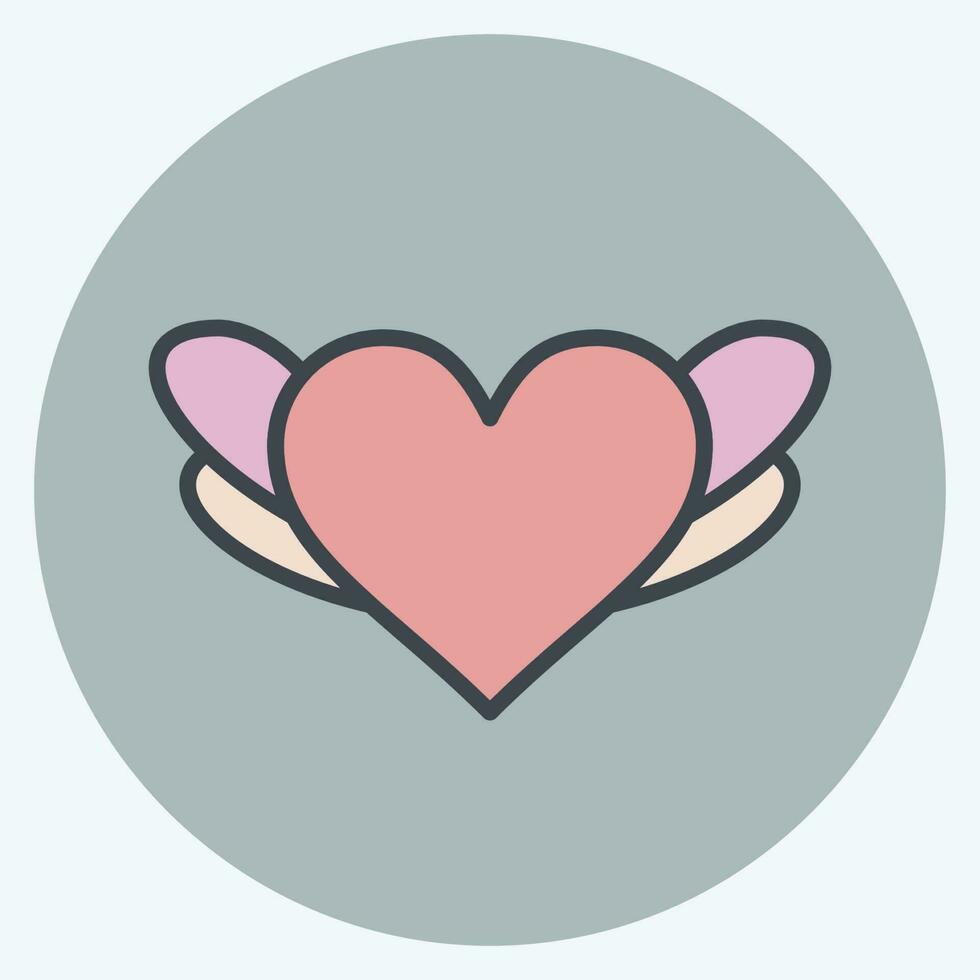 Icon Heart. related to Decoration symbol. color mate style. simple design editable. simple illustration vector