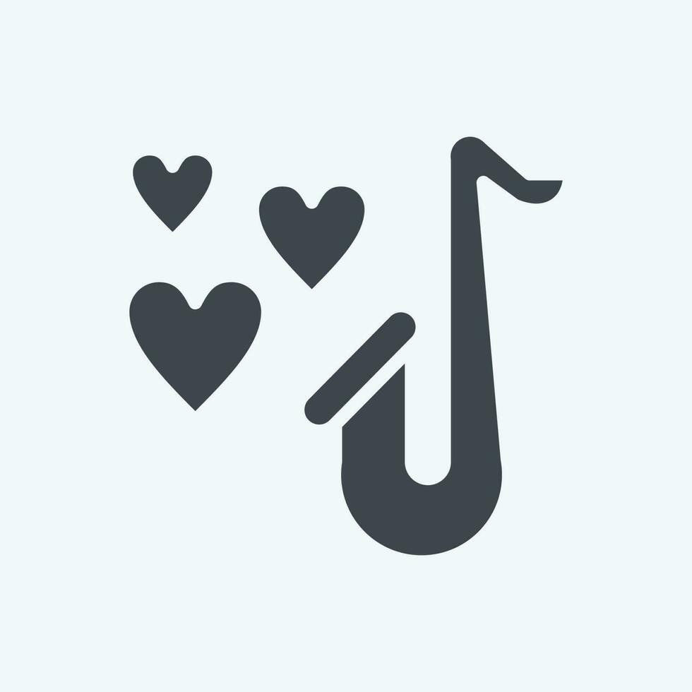 icono saxofón. relacionado a decoración símbolo. glifo estilo. sencillo diseño editable. sencillo ilustración vector