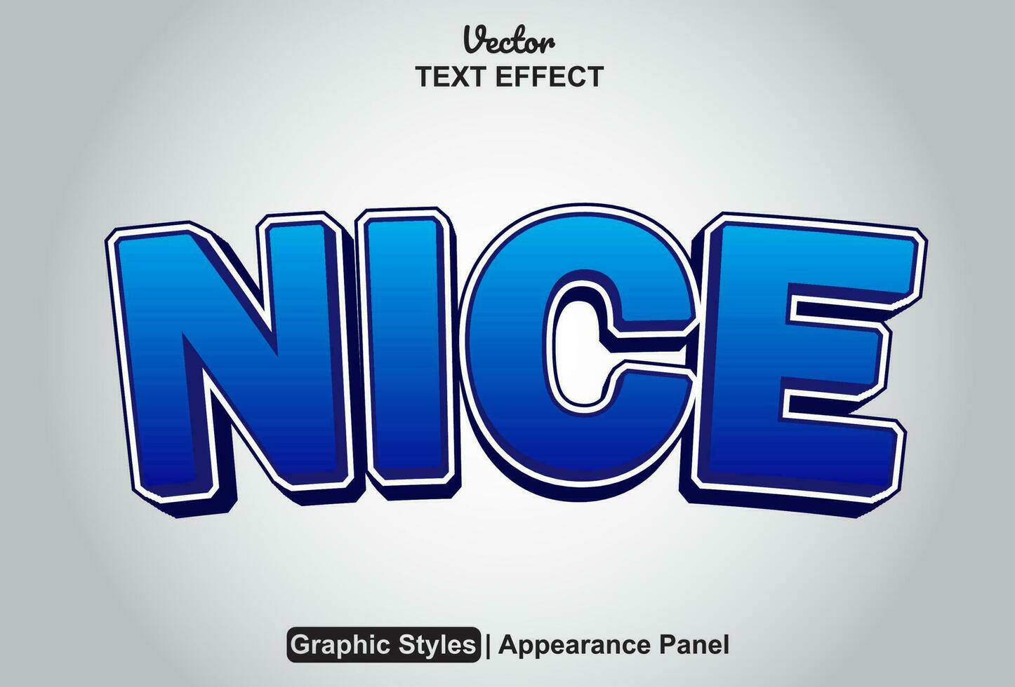 nice text effect with blue graphic style and editable. vector