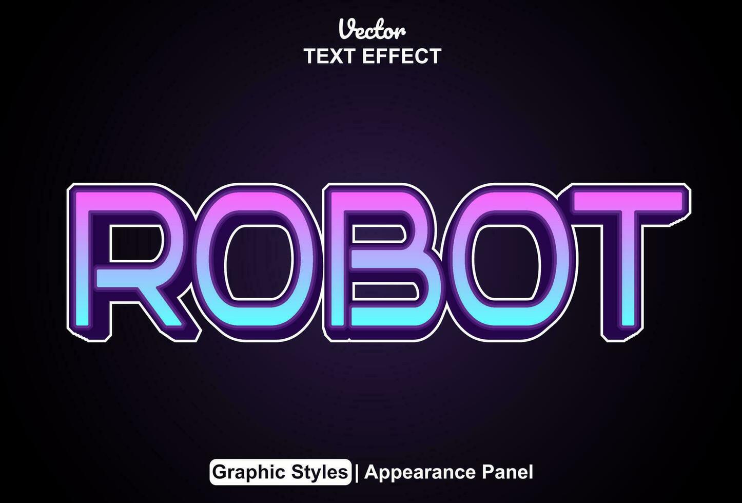 robot text effect with blue color graphic editable style vector