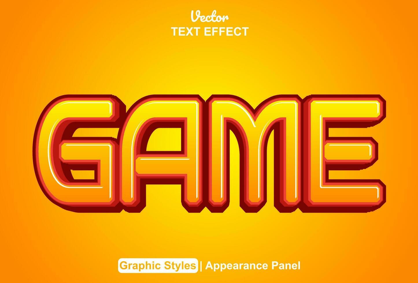 game text effect with orange color graphic style editable. vector