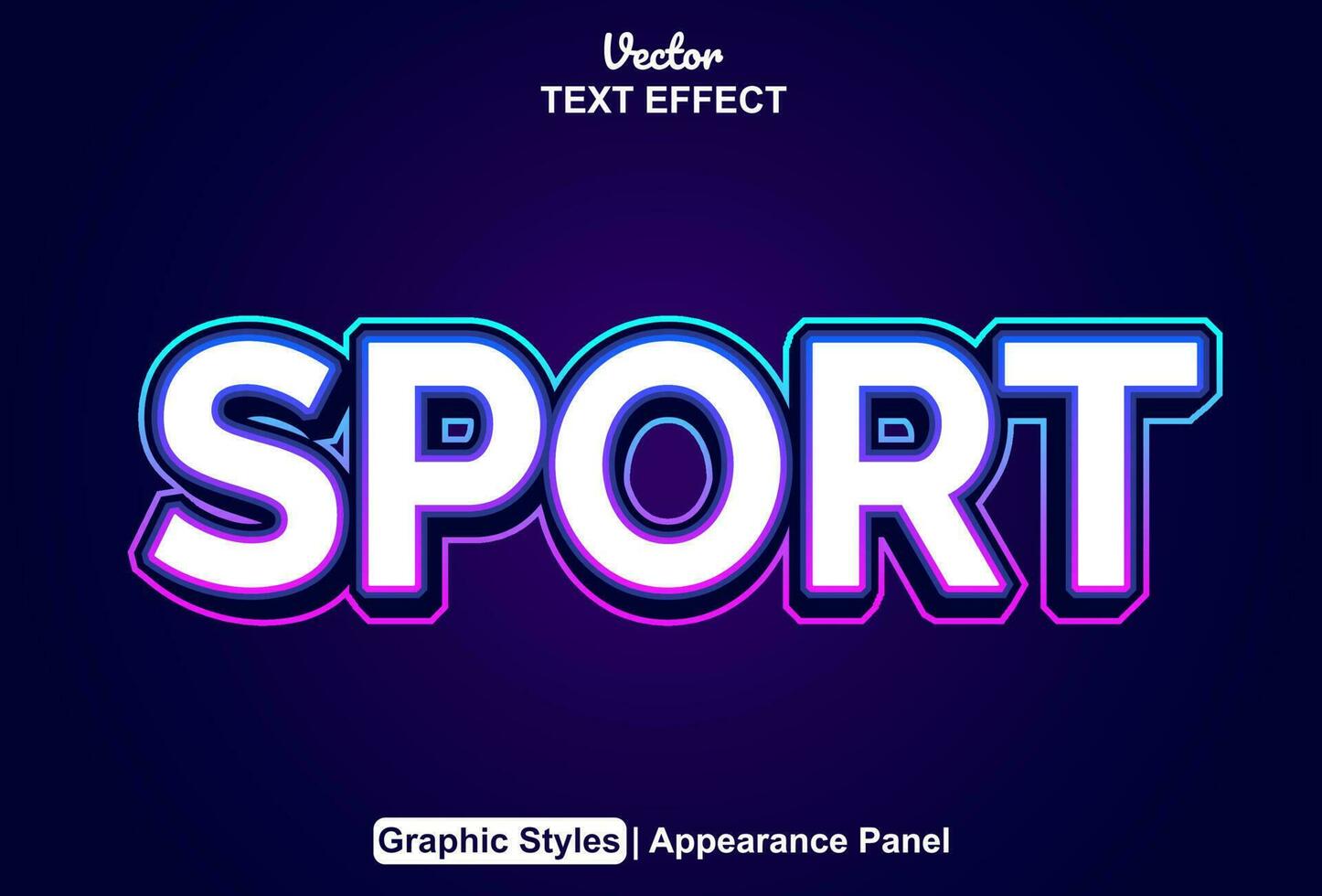 sport text effect with blue color graphic style and editable. vector