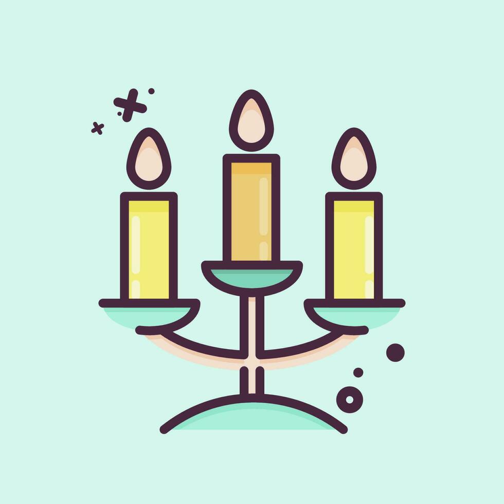 Icon Candelabra. related to Decoration symbol. MBE style. simple design editable. simple illustration vector
