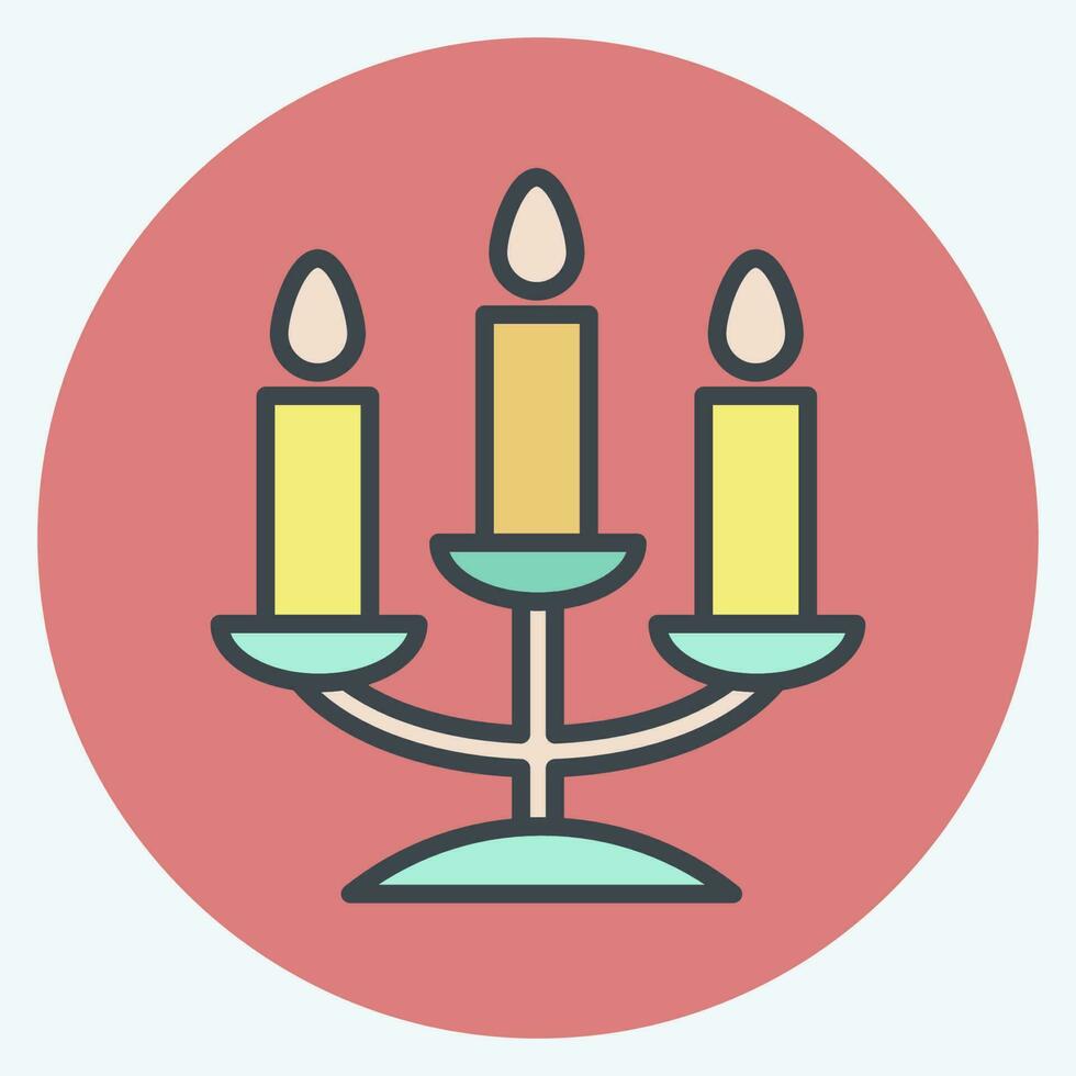 Icon Candelabra. related to Decoration symbol. color mate style. simple design editable. simple illustration vector