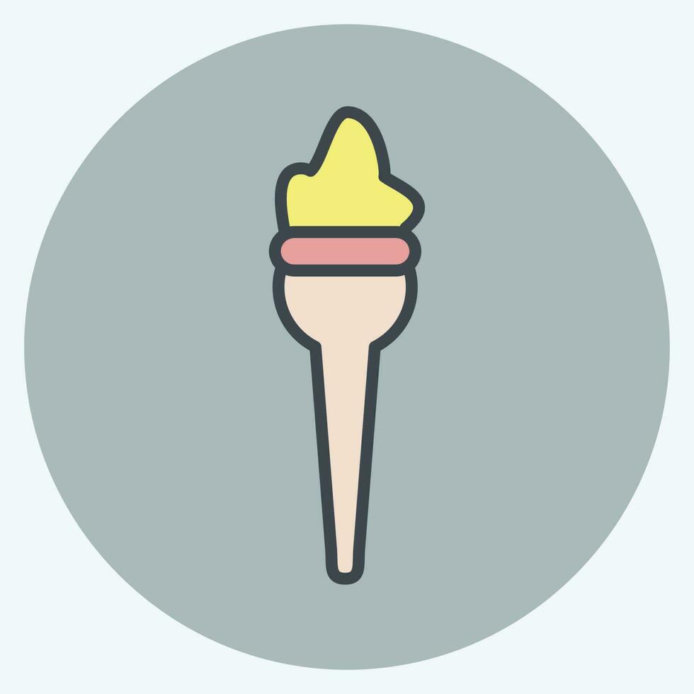 Icon Torch. related to Decoration symbol. color mate style. simple design editable. simple illustration vector