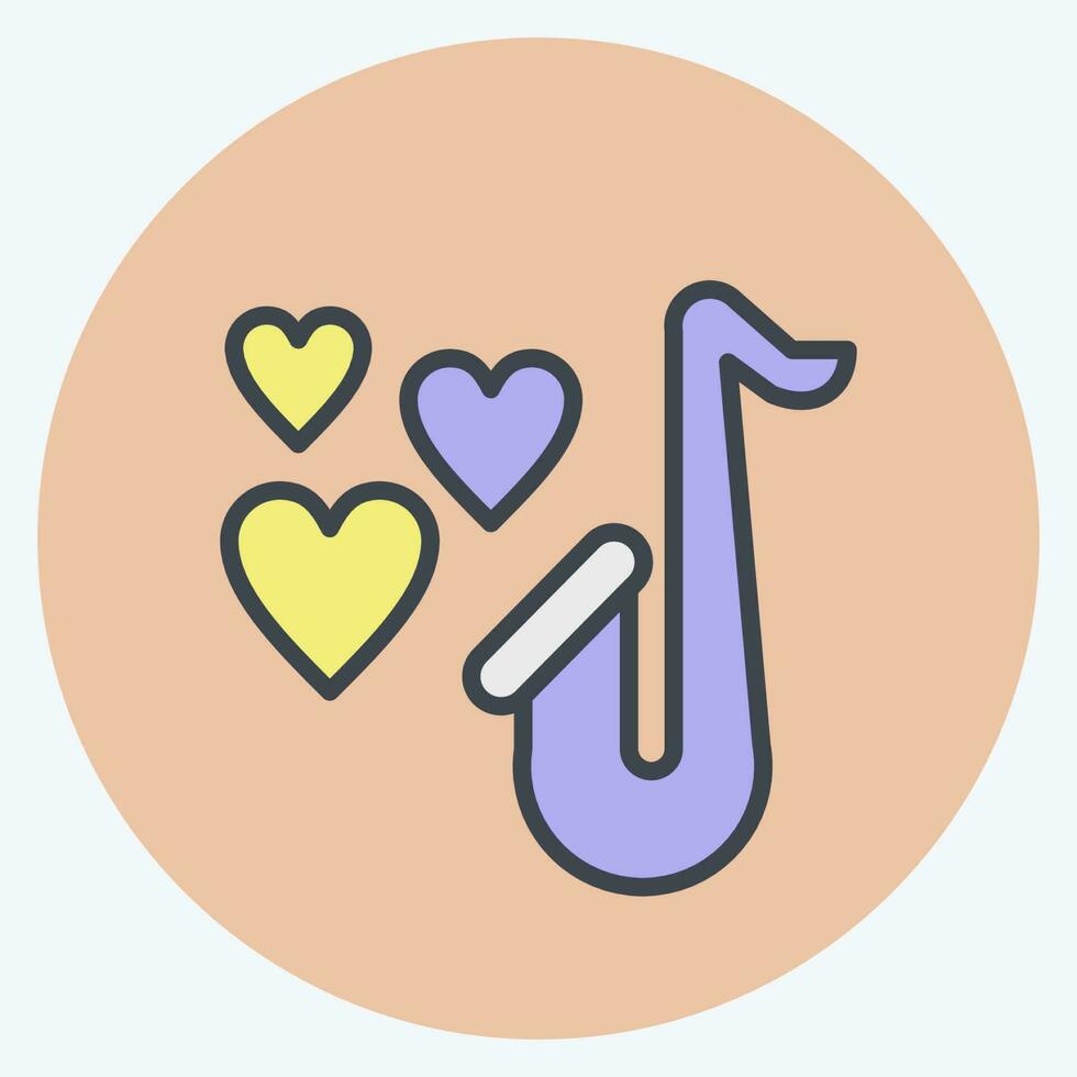 Icon Saxophone. related to Decoration symbol. color mate style. simple design editable. simple illustration vector