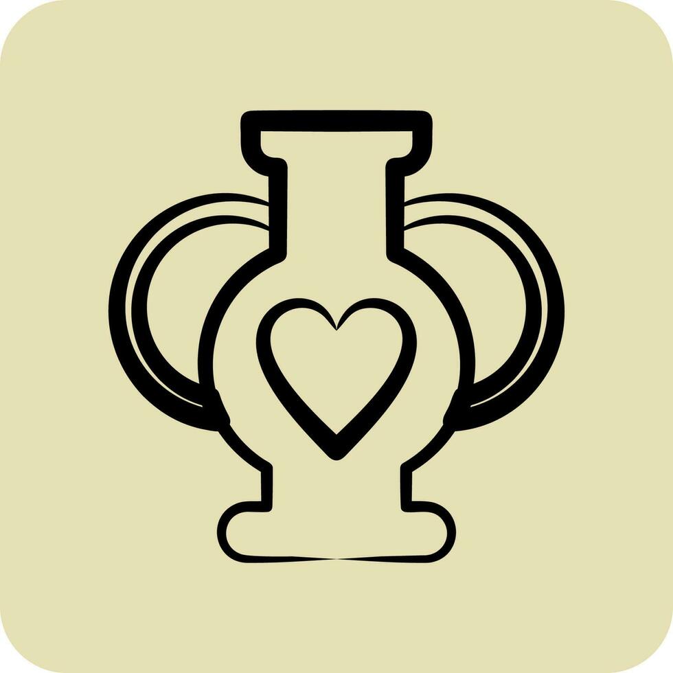 Icon Vase 2. related to Decoration symbol. hand drawn style. simple design editable. simple illustration vector