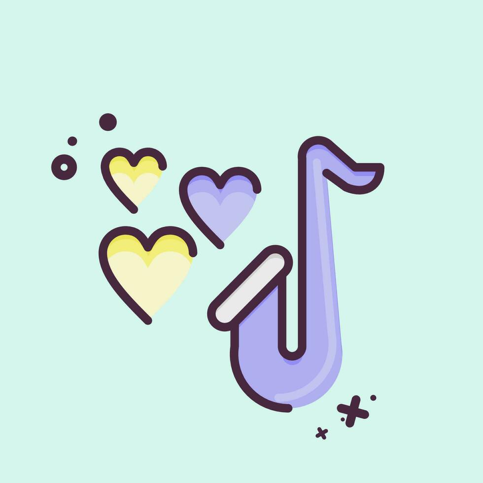 Icon Saxophone. related to Decoration symbol. MBE style. simple design editable. simple illustration vector