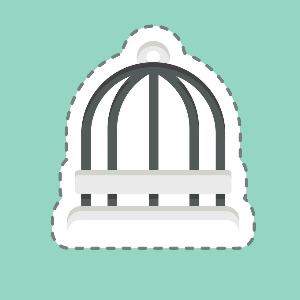 Sticker line cut Bird Cage. related to Decoration symbol. simple design editable. simple illustration vector