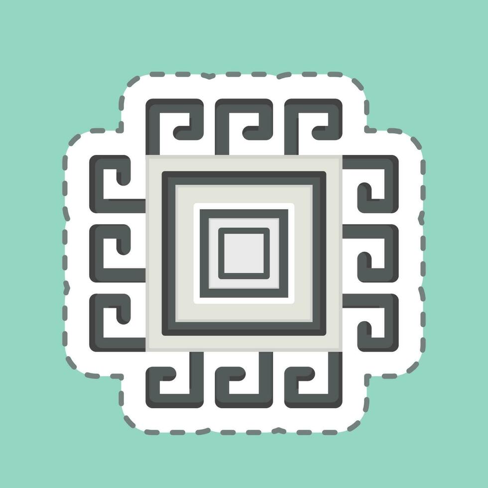 Sticker line cut Pattern. related to Decoration symbol. simple design editable. simple illustration vector