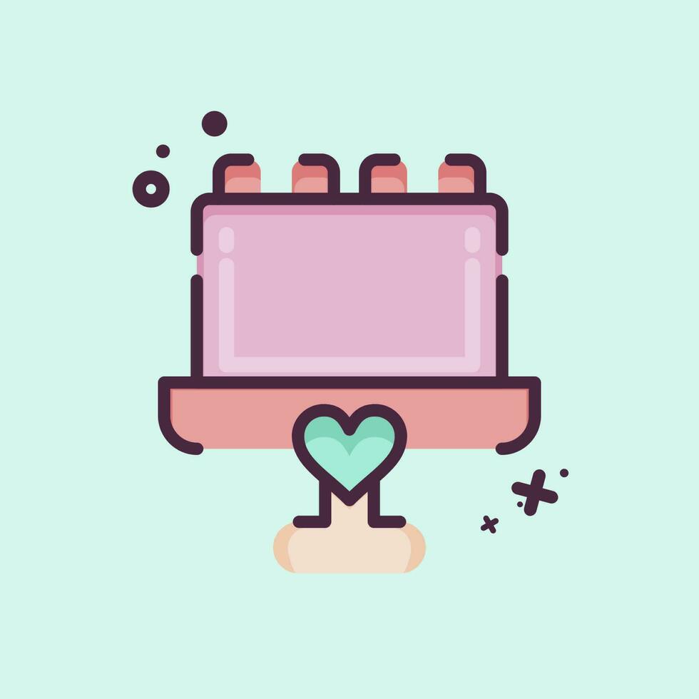 Icon Cake. related to Decoration symbol. MBE style. simple design editable. simple illustration vector