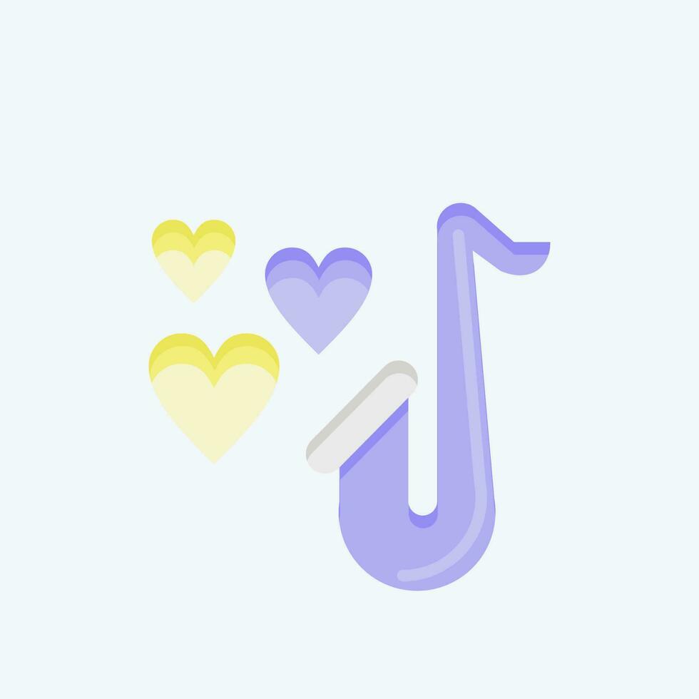 Icon Saxophone. related to Decoration symbol. flat style. simple design editable. simple illustration vector