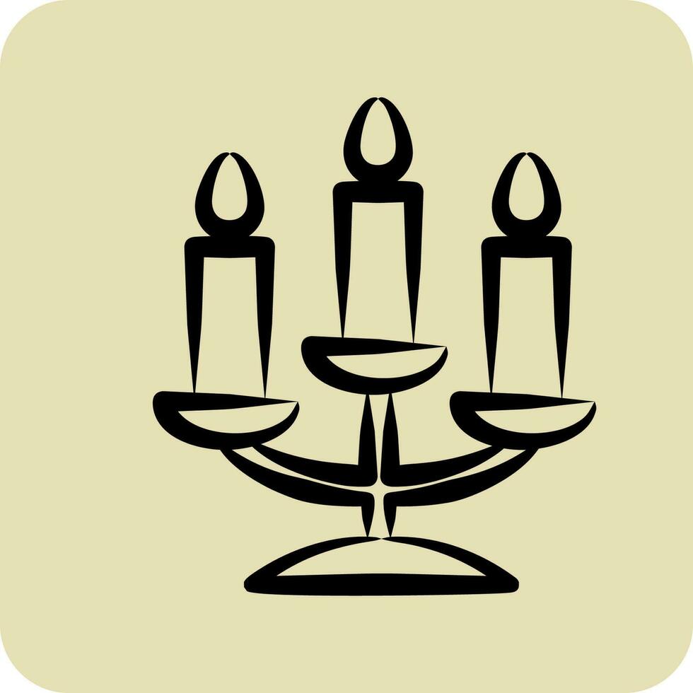 Icon Candelabra. related to Decoration symbol. hand drawn style. simple design editable. simple illustration vector