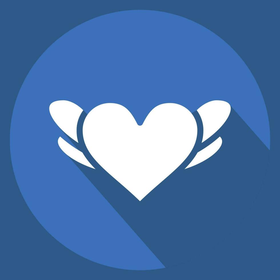 Icon Heart. related to Decoration symbol. long shadow style. simple design editable. simple illustration vector