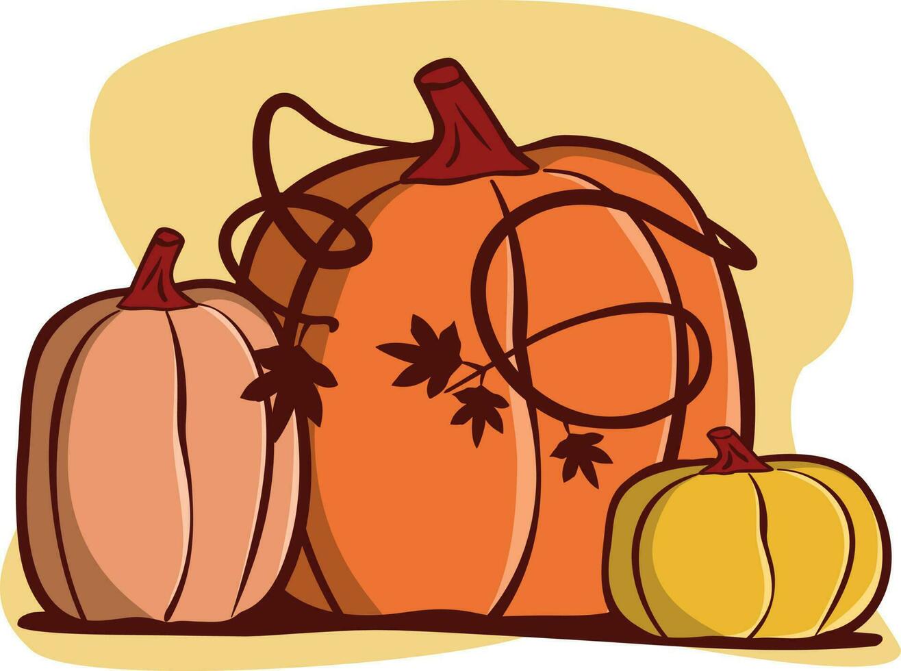 pumpkins autumn fall Illustration Vector