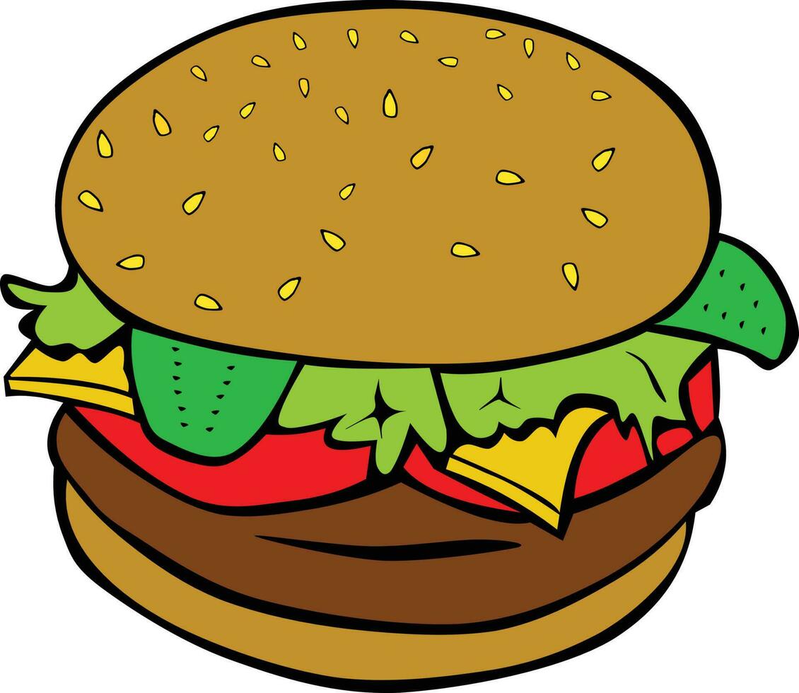 emparedado hamburguesa ilustración vector