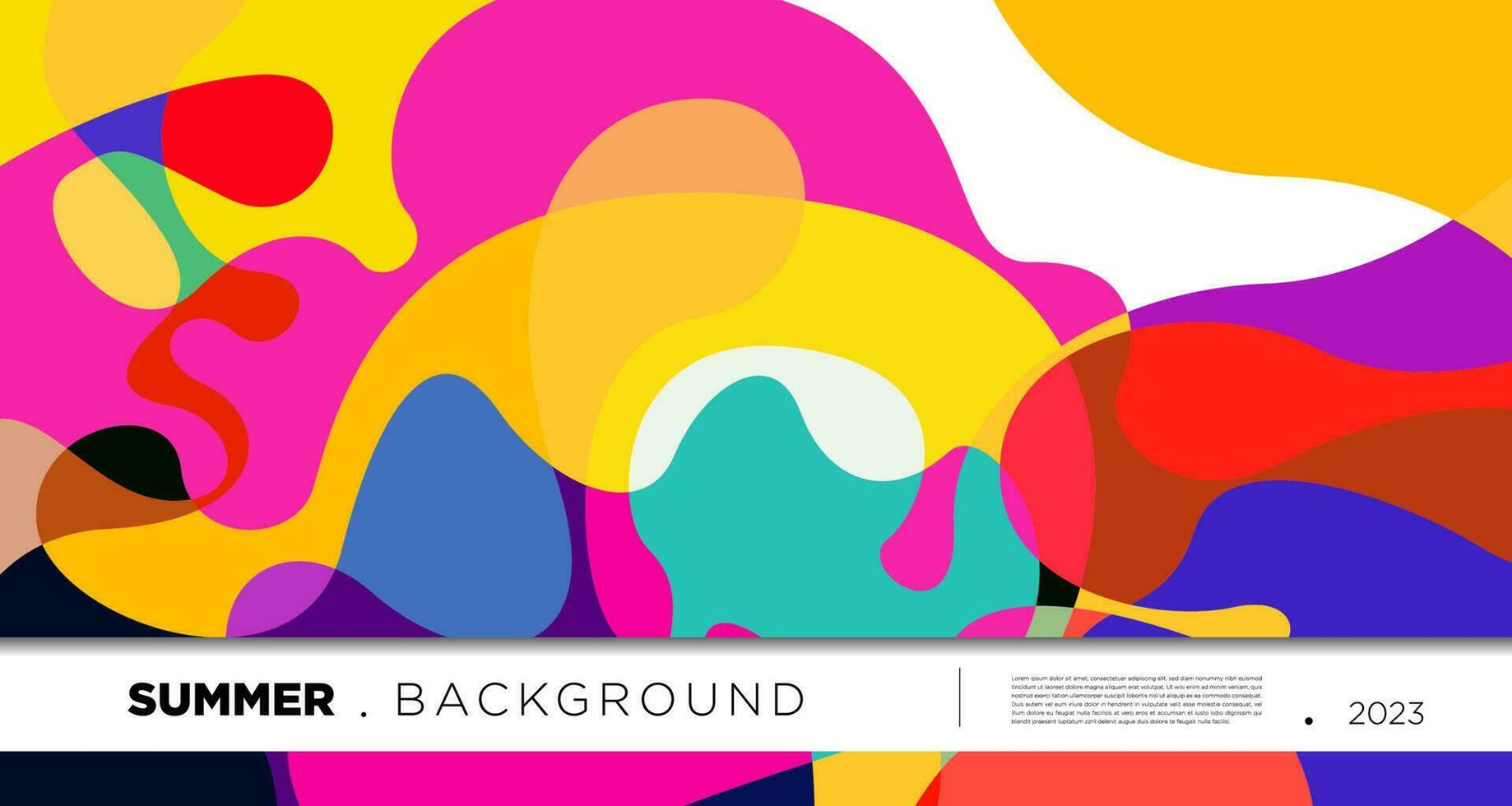 Vector colorful abstract fluid and geometric background for summer