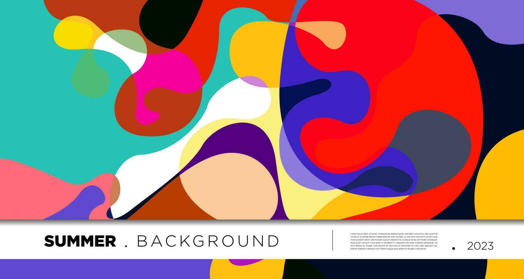 Vector colorful abstract fluid and geometric background for summer