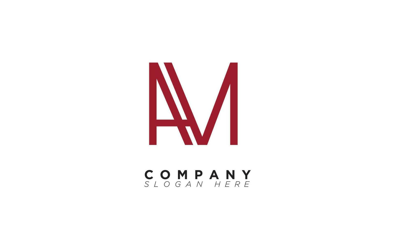 AM Alphabet letters Initials Monogram logo MA, A and M vector
