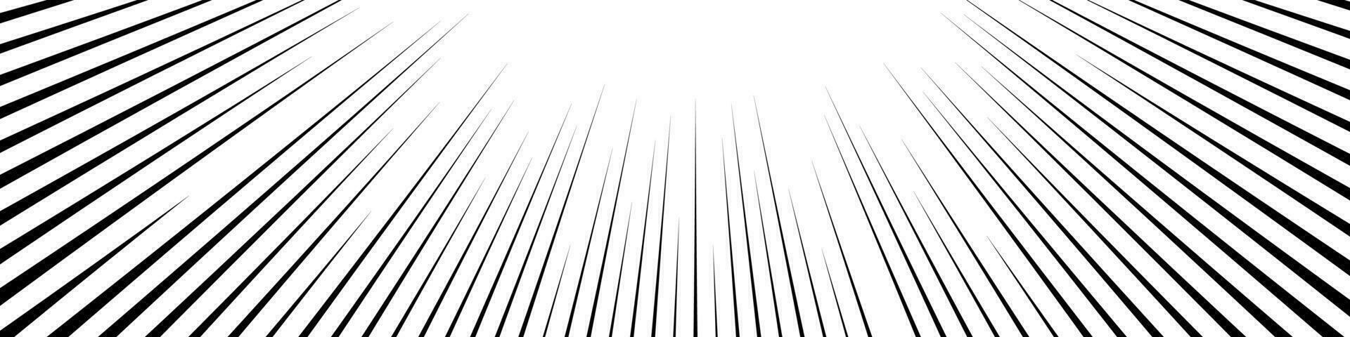 Comic book speed lines. Action lines Manga effect. Pattern of fast burst anime boom. Vector isolated illustration
