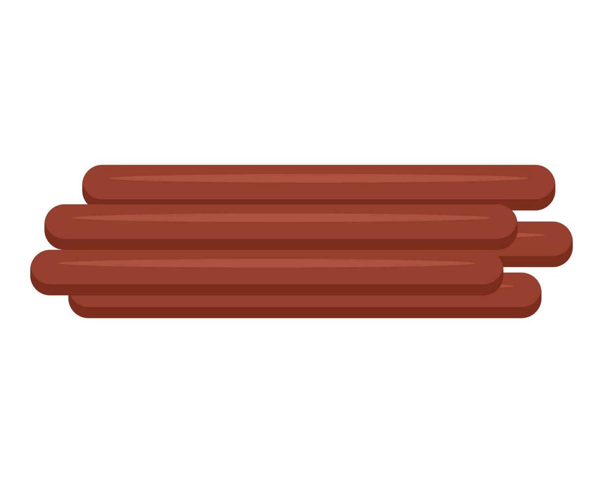 Hunting sausages. Meat product. Food. Vector illustration.