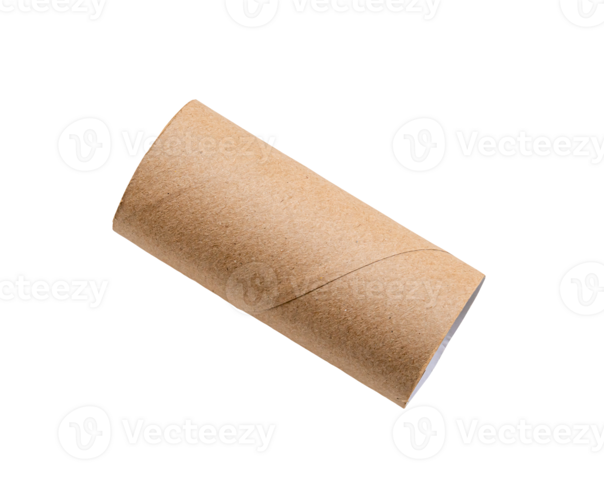 single lying tissue paper roll core isolated with clipping path. png